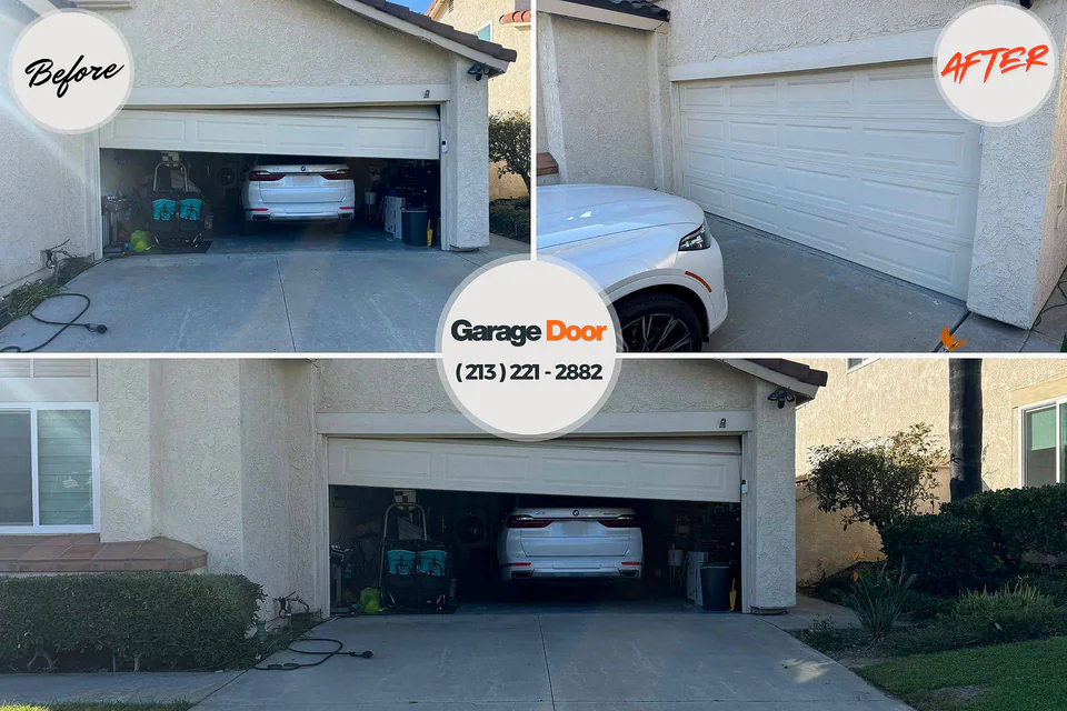Before and after: garage door repair Overlea, MD